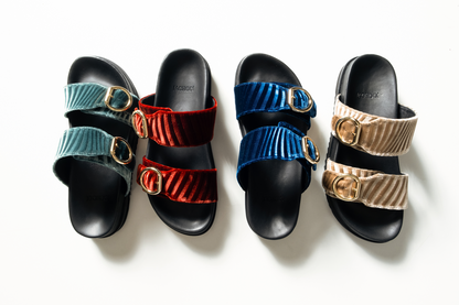 Double Buckle Sandals Petrolio