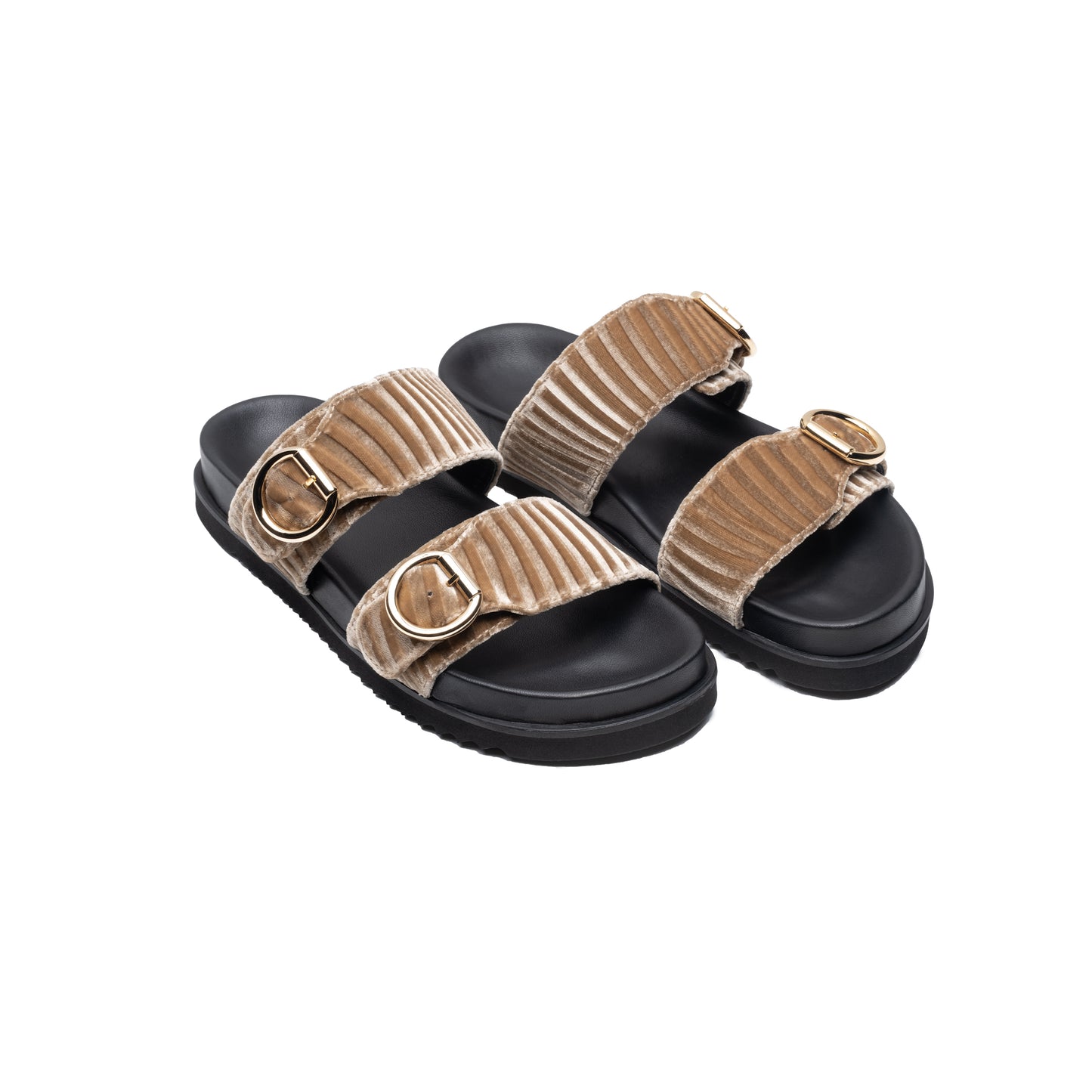 Double Buckle Sandals Biscotto