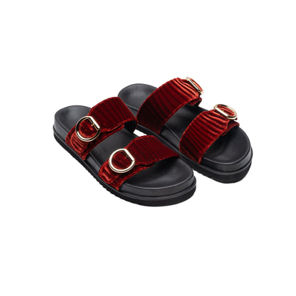 Double Buckle Sandals Ruggine