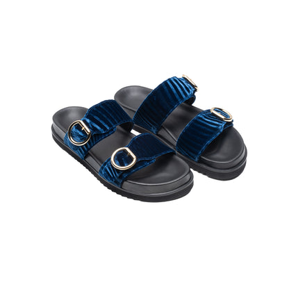 Double Buckle Sandals Bluette