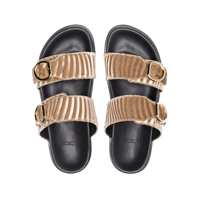 Double Buckle Sandals Biscotto