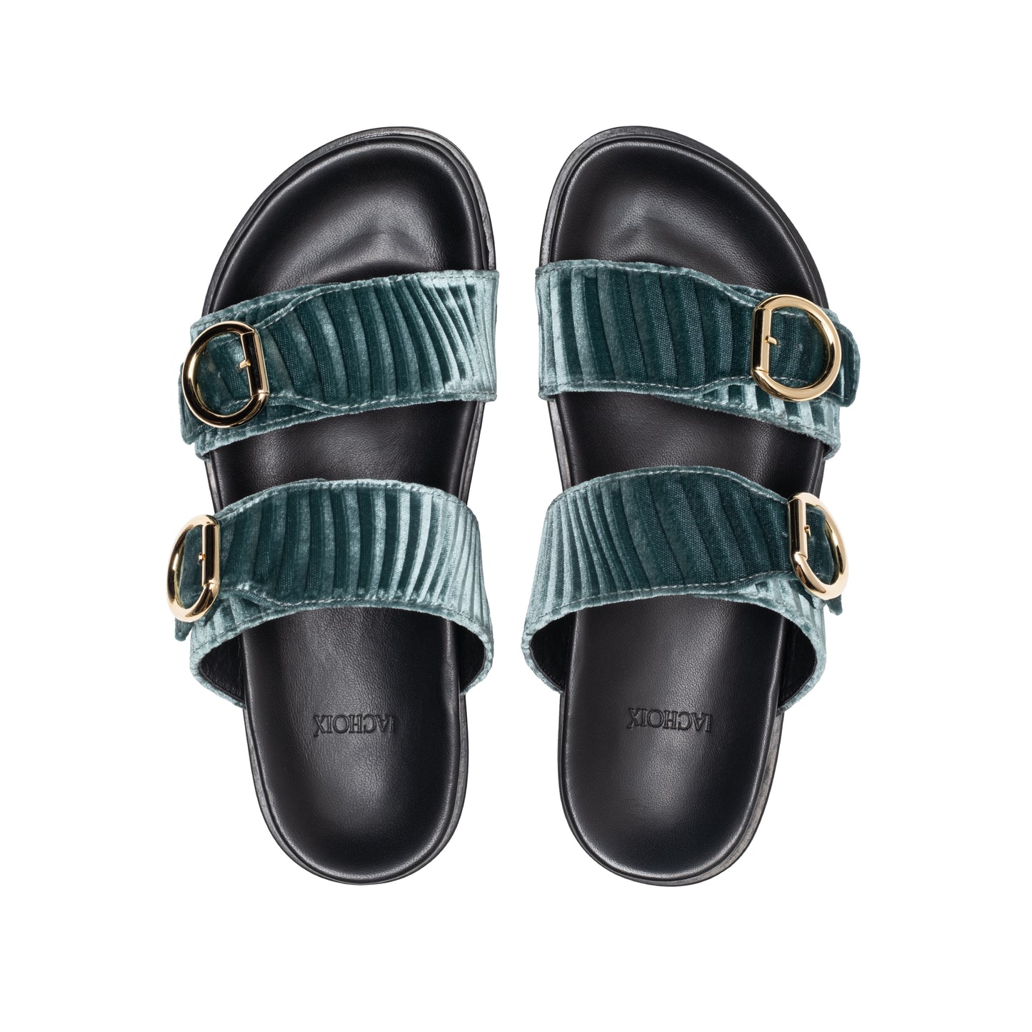 Double Buckle Sandals Petrolio