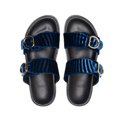 Double Buckle Sandals Bluette