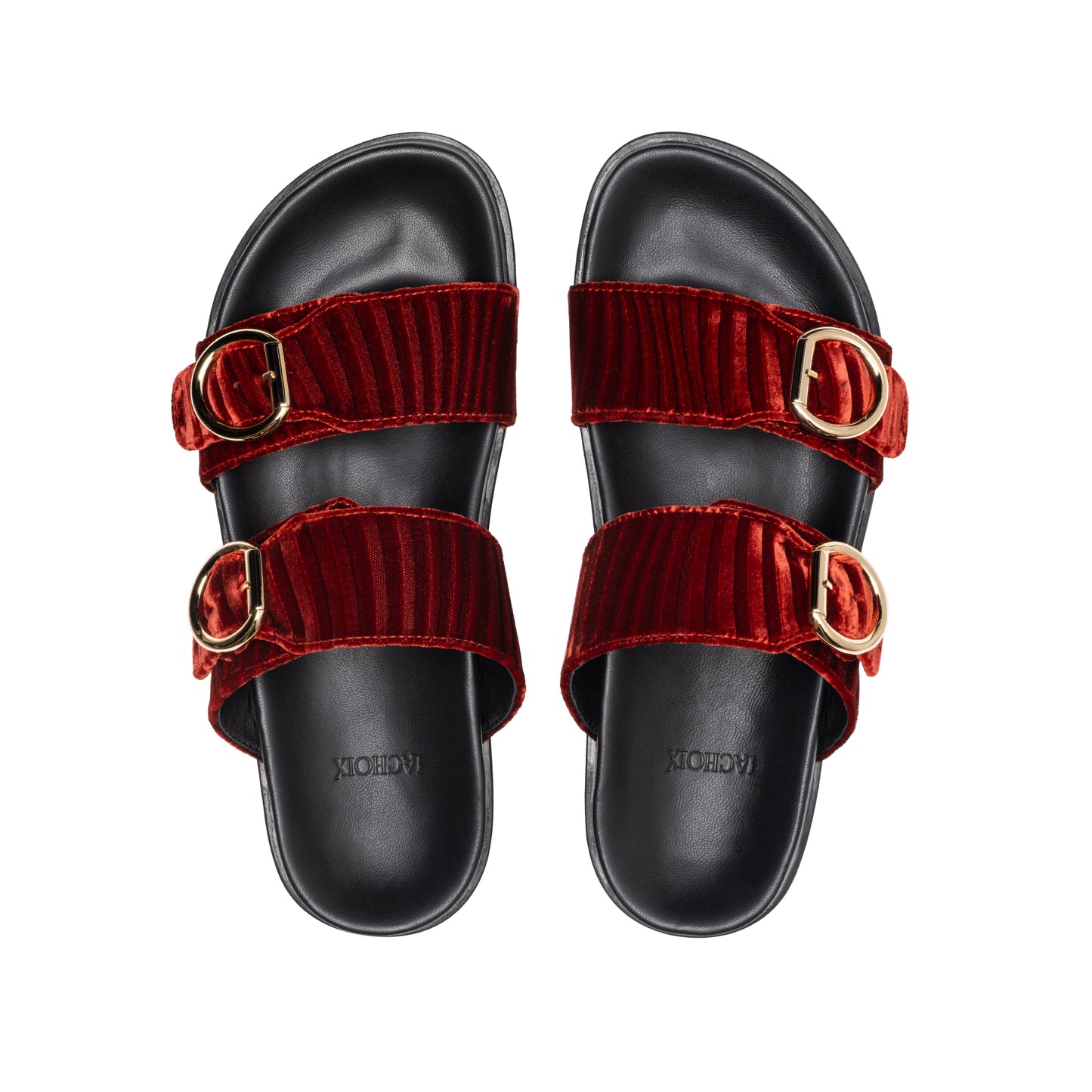 Double Buckle Sandals Ruggine