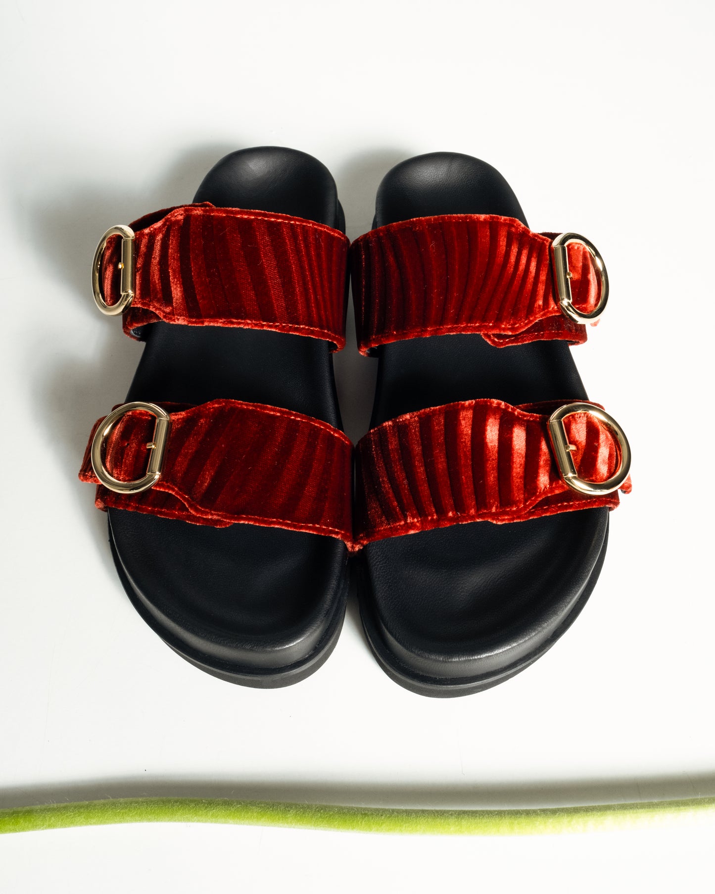 Double Buckle Sandals Ruggine