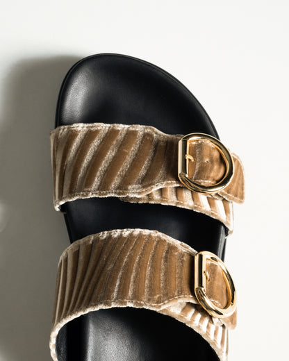 Double Buckle Sandals Biscotto