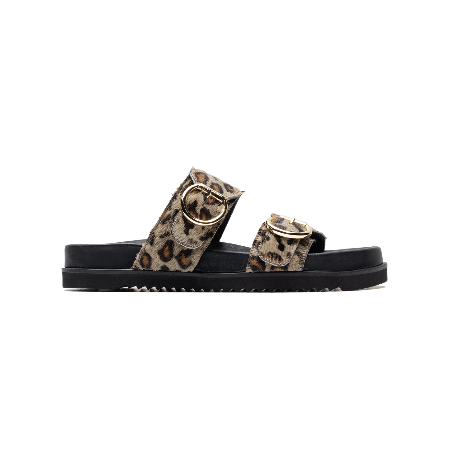 Double Buckle Sandals Leo Green