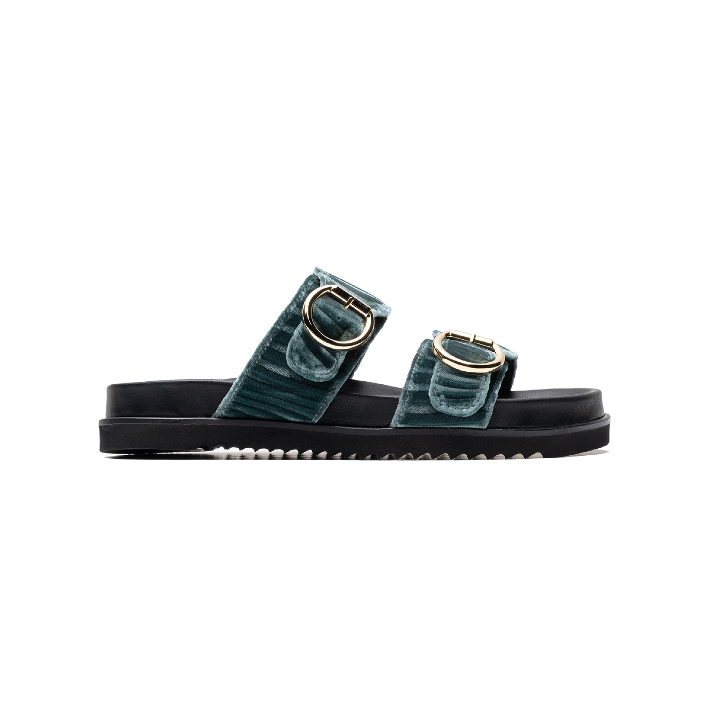 Double Buckle Sandals Petrolio