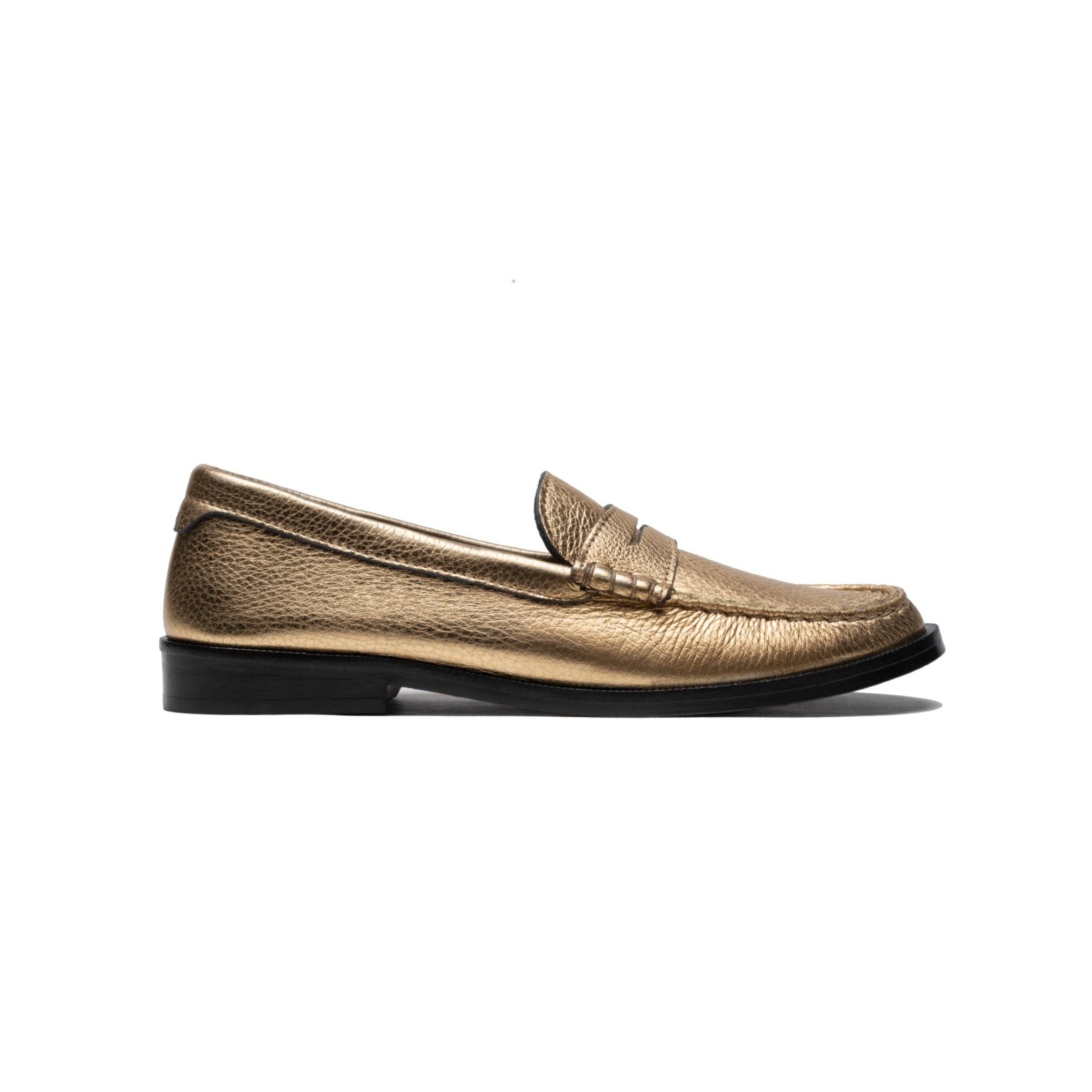 Gold Penny Loafer