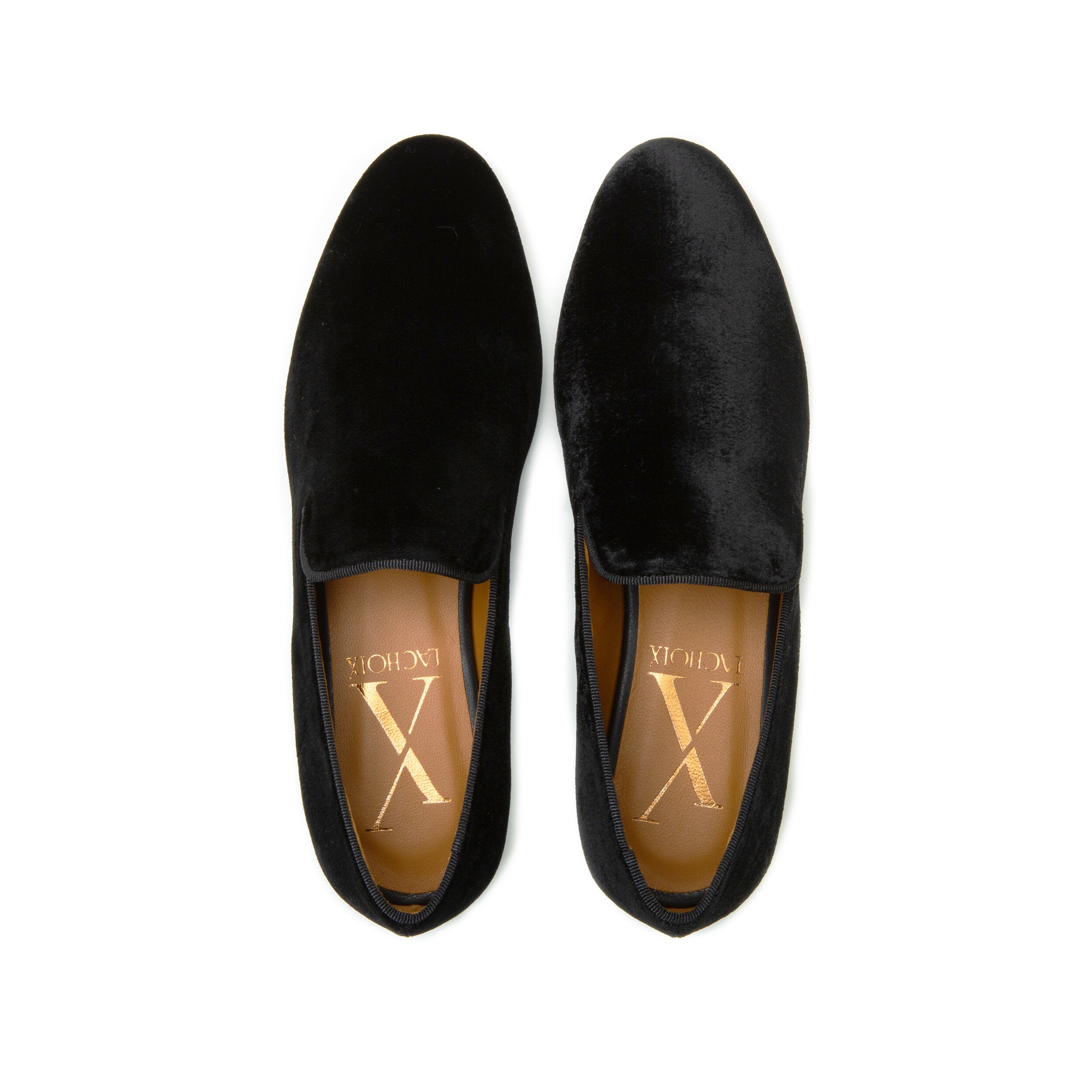 Black velvet slippers discount mens